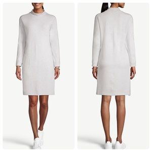 NEW Chico's Zenergy Knit Funnel-Neck Gray Dress Size 0 (Small).